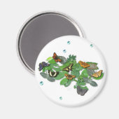 Schmetterlinge auf Blätter Magnet (Vorderseite/Rückseite)
