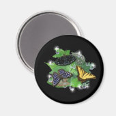 Schmetterlinge auf Blätter Magnet (Vorderseite/Rückseite)