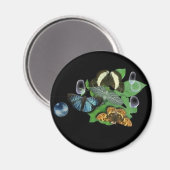 Schmetterlinge auf Blätter Magnet (Vorderseite/Rückseite)