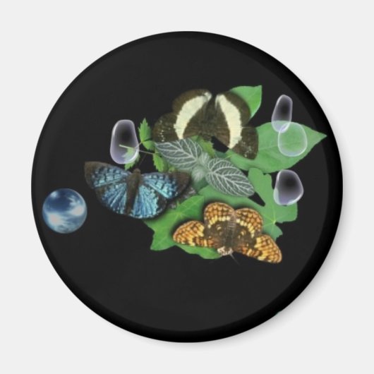 Schmetterlinge auf Blätter Magnet (Vorne)