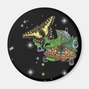 Schmetterlinge auf Blätter Magnet