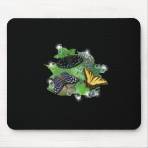 Schmetterlinge auf Blätter Mousepad