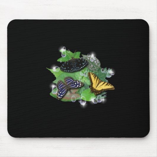 Schmetterlinge auf Blätter Mousepad (Vorne)