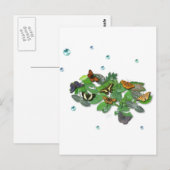 Schmetterlinge auf Blätter Postkarte (Vorne/Hinten)