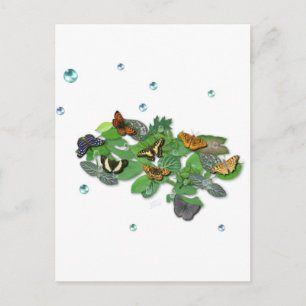 Schmetterlinge auf Blätter Postkarte