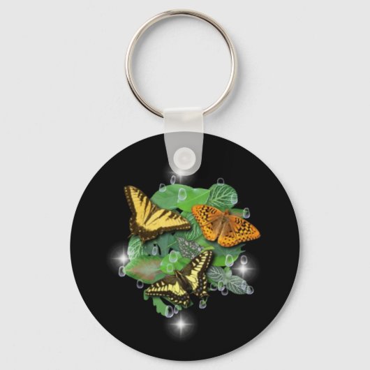 Schmetterlinge auf Blätter Schlüsselanhänger (Vorderseite)