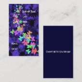 Schmetterlinge auf blauer Farbe Visitenkarte (Vorne/Hinten)