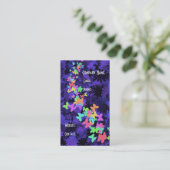 Schmetterlinge auf blauer Farbe Visitenkarte (Stehend Vorderseite)