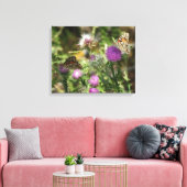 Schmetterlinge auf Blume Foto Single Print Leinwanddruck (Insitu (Wohnzimmer))