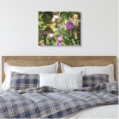 Schmetterlinge auf Blume Foto Single Print Leinwanddruck (Insitu (Schlafzimmer))