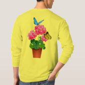 Schmetterlinge auf Blume T - Shirt (Rückseite)