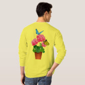 Schmetterlinge auf Blume T - Shirt (Schwarz voll)
