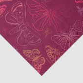 Schmetterlinge auf Burgundy Wine Red Decoupage Seidenpapier (Ausschnitt)