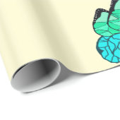 Schmetterlinge auf dem Gelben Umschlagpapier Geschenkpapier (Rolleneckpunkt)