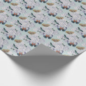 Schmetterlinge auf dem Hintergrund der Hydrangea-C Geschenkpapier (Ecke)