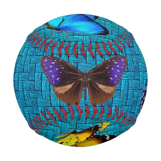 Schmetterlinge auf dem türkisfarbenen Baseball (Vorderseite)