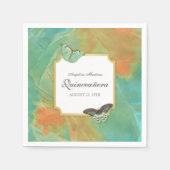 Schmetterlinge auf den südwestlichen Farben Quince Serviette (Vorderseite)