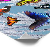 Schmetterlinge auf den Zweigen. Natur. Landschaft. Poster (Ecke)