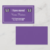 Schmetterlinge auf der Ankündigung Lila Bewegung Begleitkarte (Vorne/Hinten)