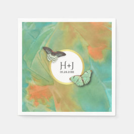 Schmetterlinge auf der Hochzeit der Südwest-Farben Serviette