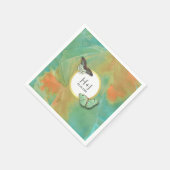 Schmetterlinge auf der Hochzeit der Südwest-Farben Serviette (Ecke)