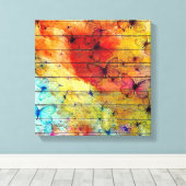 Schmetterlinge auf einem farbenfrohen rustikalen H Leinwanddruck (Insitu (Holzboden))