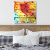 Schmetterlinge auf einem farbenfrohen rustikalen H Leinwanddruck (Insitu (Schlafzimmer))