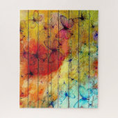 Schmetterlinge auf einem farbenfrohen rustikalen H Puzzle (Vertikal)