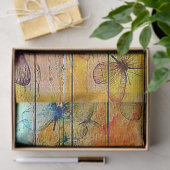 Schmetterlinge auf einem farbenfrohen rustikalen H Seidenpapier (Geschenk)