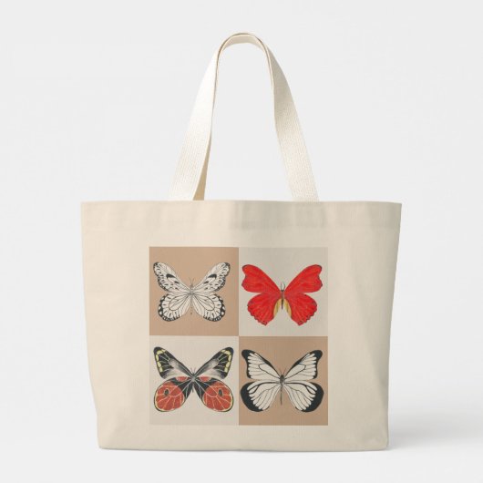 Schmetterlinge auf einer Jumbo-Tasche Jumbo Stoffbeutel (Rückseite)