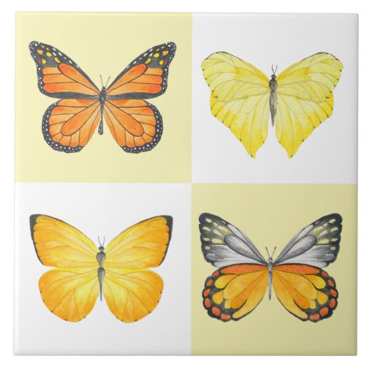 Schmetterlinge auf einer Keramik (1) Fliese (Vorderseite)