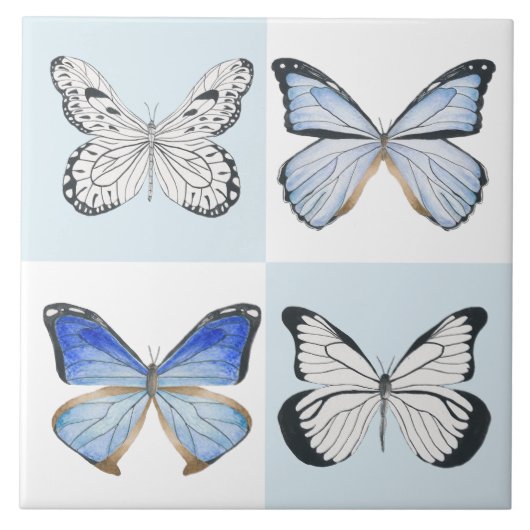 Schmetterlinge auf einer Keramik (3) Fliese (Vorderseite)