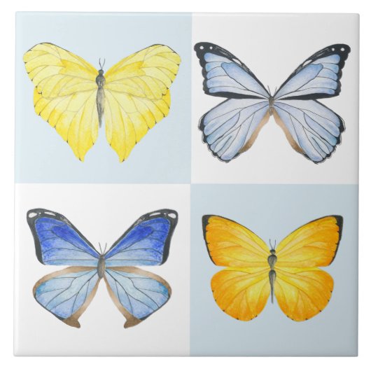 Schmetterlinge auf einer Keramik (4) Fliese (Vorderseite)