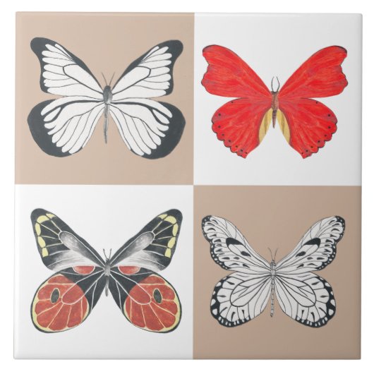 Schmetterlinge auf einer Keramik (5) Fliese (Vorderseite)