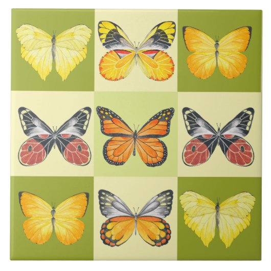 Schmetterlinge auf einer Keramik (A) Fliese (Vorderseite)