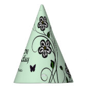 Schmetterlinge auf grünen Blume Geburtstag mit Nam Partyhütchen (Rechts)