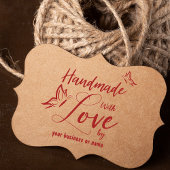 Schmetterlinge auf Handarbeit mit Liebe Zitat Gummistempel