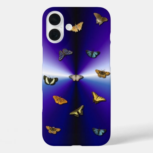 Schmetterlinge auf lila Regenbogen Case-Mate iPhone Hülle (Rückseite)