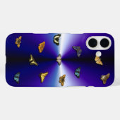 Schmetterlinge auf lila Regenbogen Case-Mate iPhone Hülle (Rückseite (Horizontal))