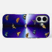 Schmetterlinge auf lila Regenbogen Case-Mate iPhone Hülle (Rückseite (Horizontal))