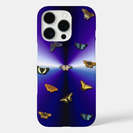 Schmetterlinge auf lila Regenbogen Case-Mate iPhone Hülle (Rückseite)