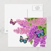 Schmetterlinge auf Lilacs Postkarte (Vorne/Hinten)