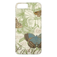 Schmetterlinge auf Noten mit Blumendesign