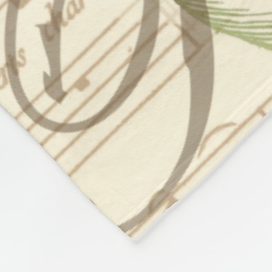 Schmetterlinge auf Noten mit Blumendesign Fleecedecke (Ecke)
