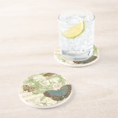 Schmetterlinge auf Noten mit Blumendesign Getränkeuntersetzer (Seite)