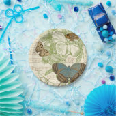 Schmetterlinge auf Noten mit Blumendesign Pappteller (Party)