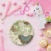 Schmetterlinge auf Noten mit Blumendesign Pappteller (Party)