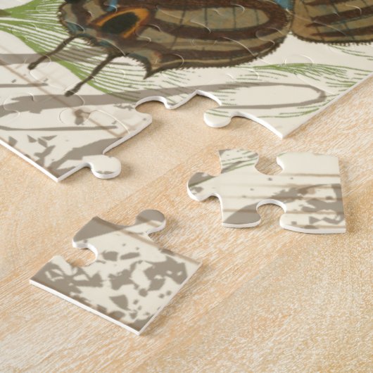 Schmetterlinge auf Noten mit Blumendesign Puzzle (Seite)