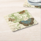 Schmetterlinge auf Noten mit Blumendesign Rechteckiger Pappuntersetzer (angewinkelt)