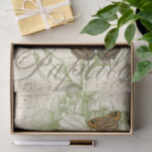 Schmetterlinge auf Noten mit Blumendesign Seidenpapier (Geschenk)